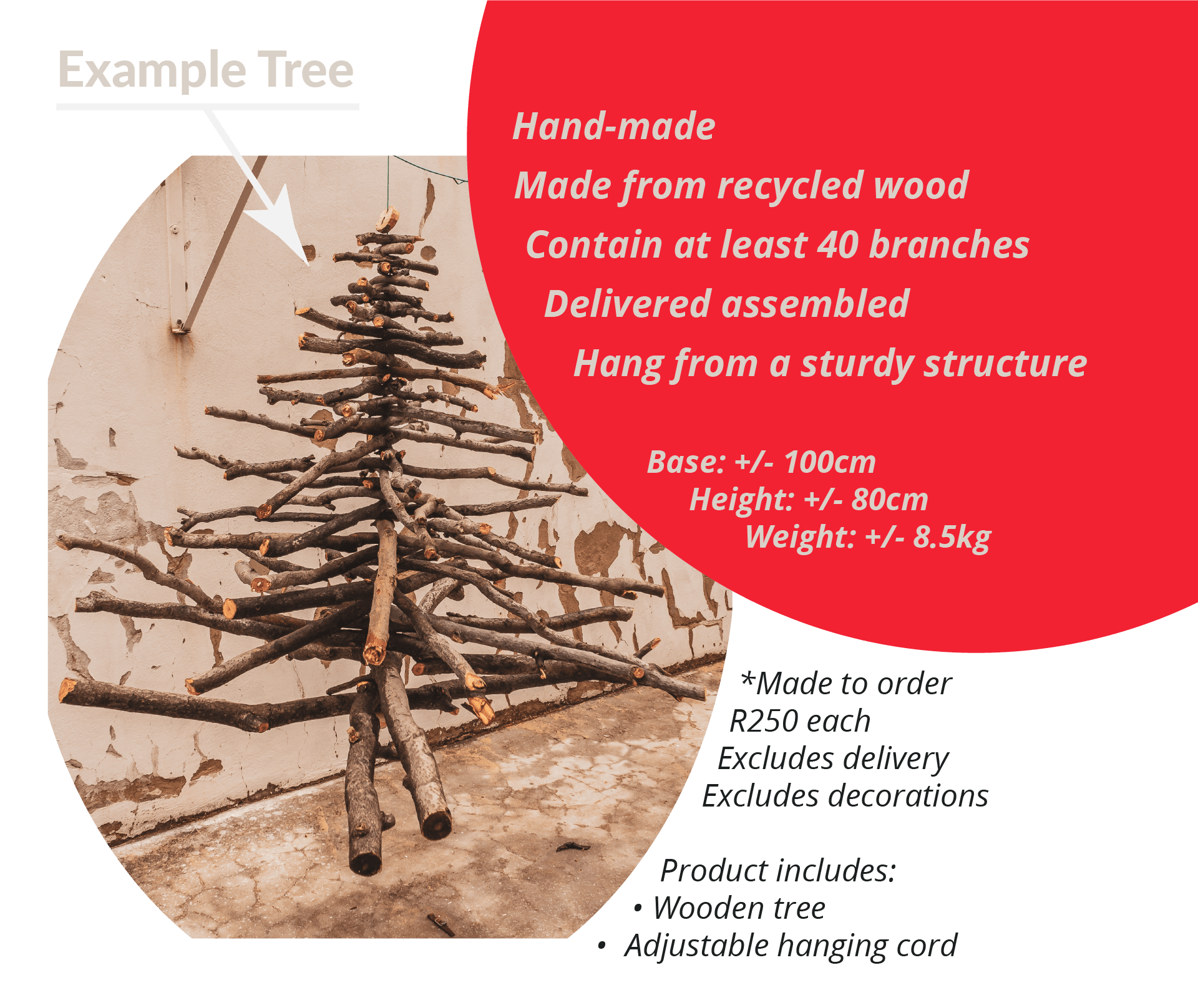 Example rustic Christmas tree